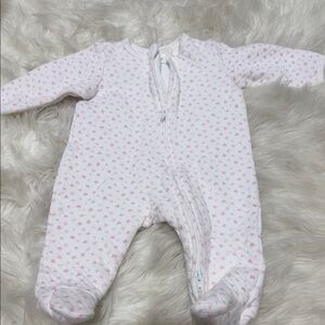 Little Me Pink Heart Footie One Piece